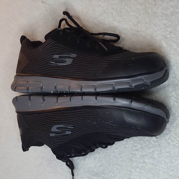Skechers slip resistant alloy toe memory foam air cooled Synergy Wingo Work Shoe - Picture 10 of 16